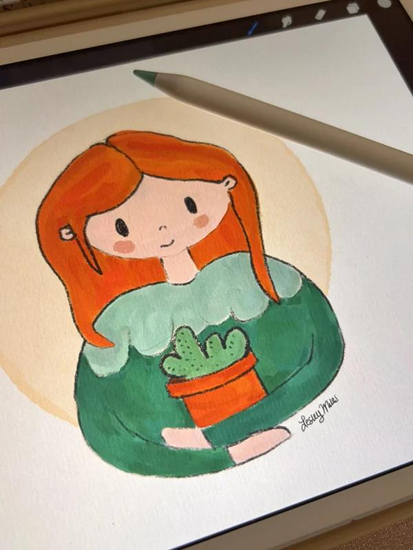 Plant Hugs Painting on iPad 1 copy